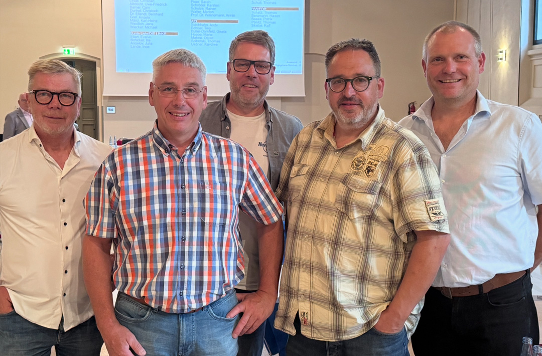 Die Mitglieder der Fraktion (v. l. n. r.): Ralf Skiebe, Hagen Bergmann, Patrick Baake, Thomas Schatz, Thomas Pönitz